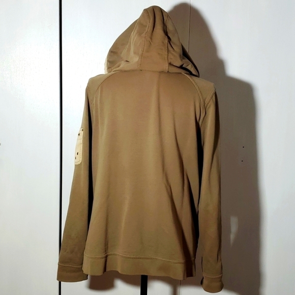 Lauren Ralph Lauren- Tan Utility Jacket Front Cargo Pockets Hood Neutral Sz. M - Picture 3 of 9